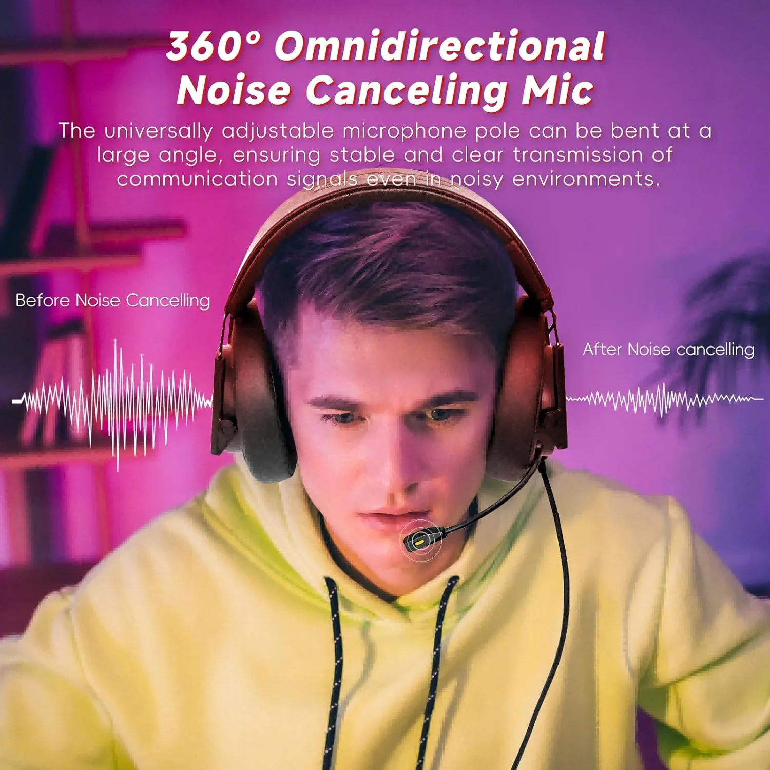 🖤🎧 Foldable Gaming Headset with Noise-Cancelling Mic 🎧🖤