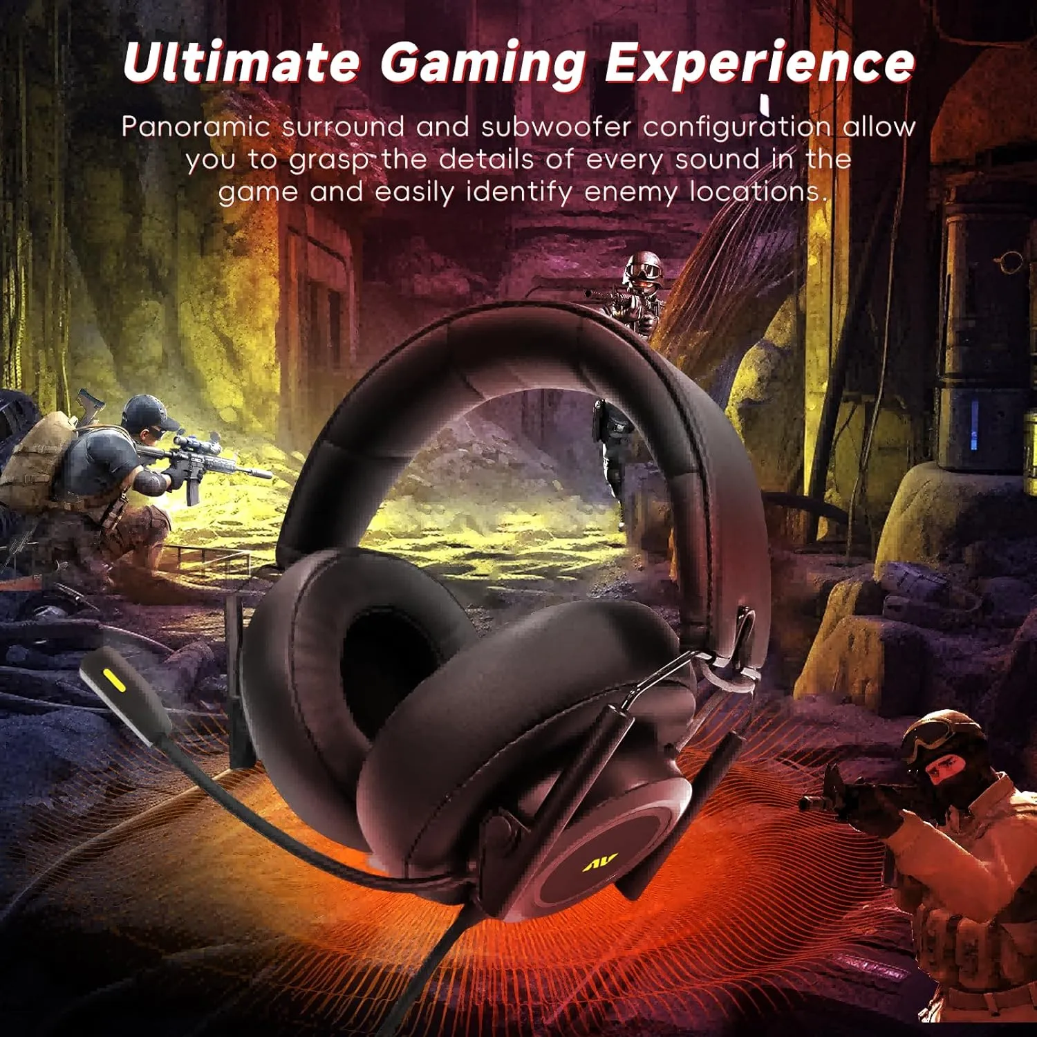 🖤🎧 Foldable Gaming Headset with Noise-Cancelling Mic 🎧🖤