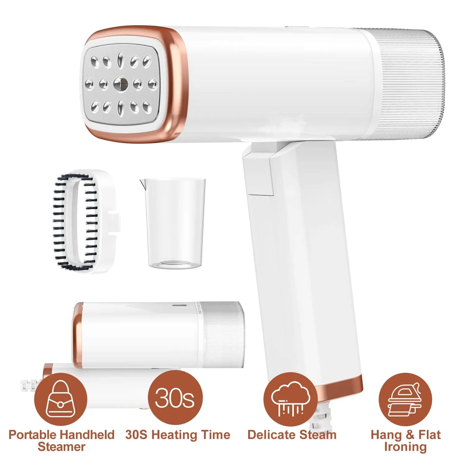 1000W Portable Handheld Clothes Steamer with Brush Foldable