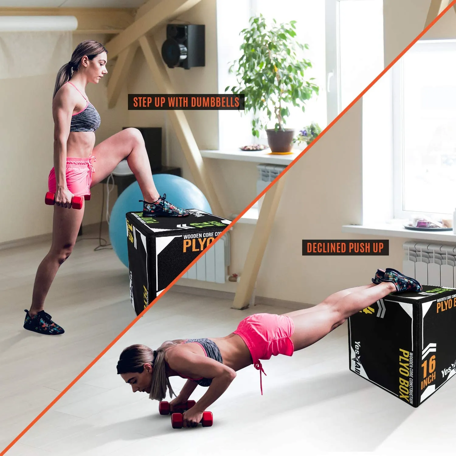 3-in-1 Soft Plyo Box Wooden Core Foam for Exercise