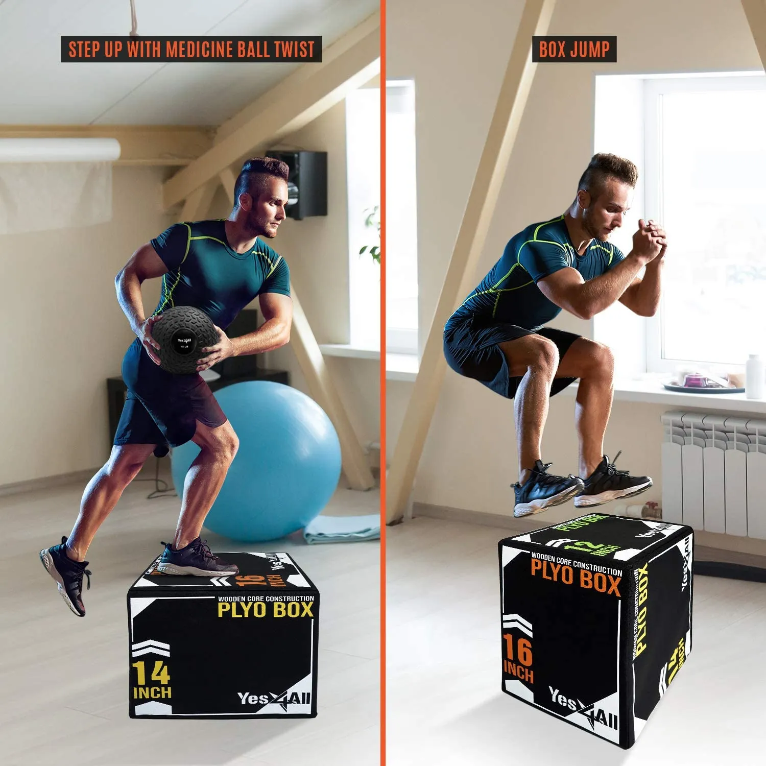 3-in-1 Soft Plyo Box Wooden Core Foam for Exercise