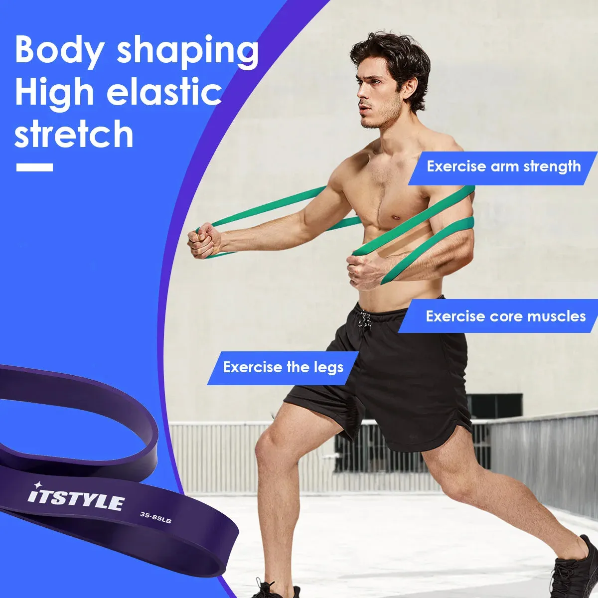41" Resistance Bands 208cm Fitness Latex Pull Up Crossfit Yoga Power Expander Set