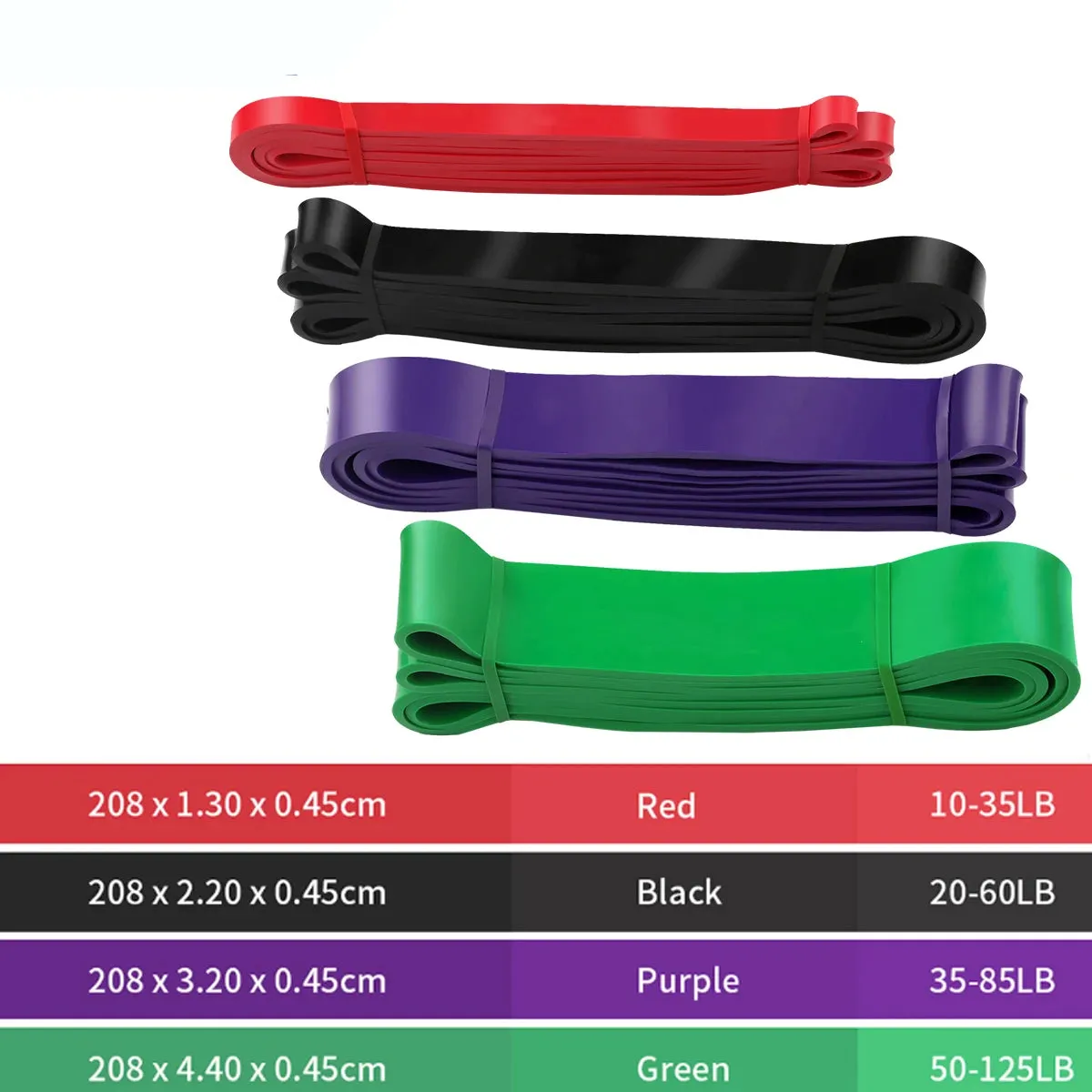 41" Resistance Bands 208cm Fitness Latex Pull Up Crossfit Yoga Power Expander Set