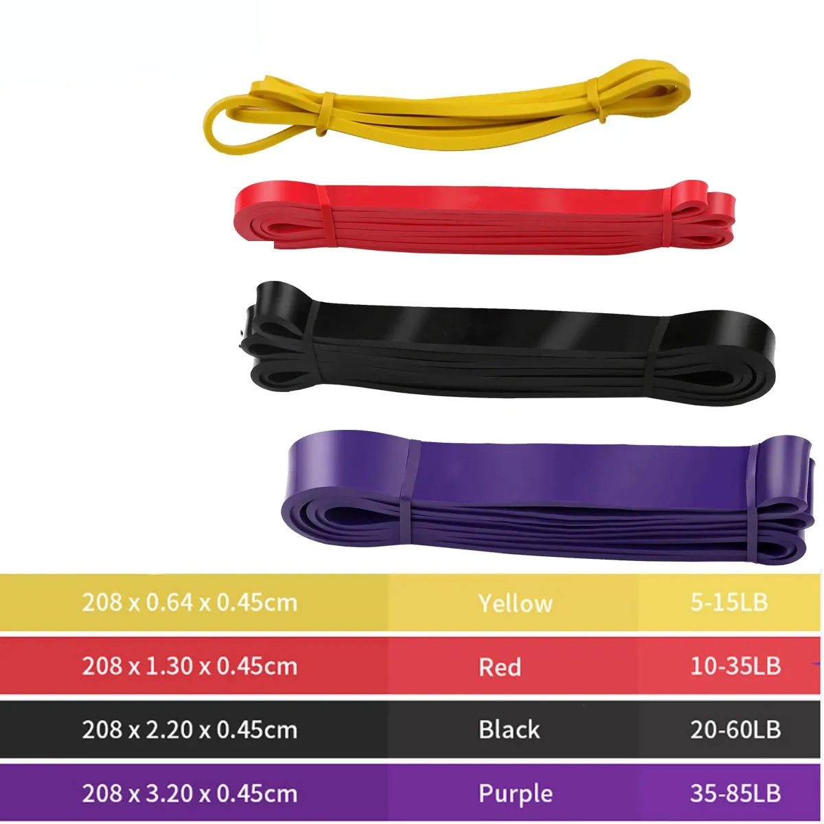 41" Resistance Bands 208cm Fitness Latex Pull Up Crossfit Yoga Power Expander Set