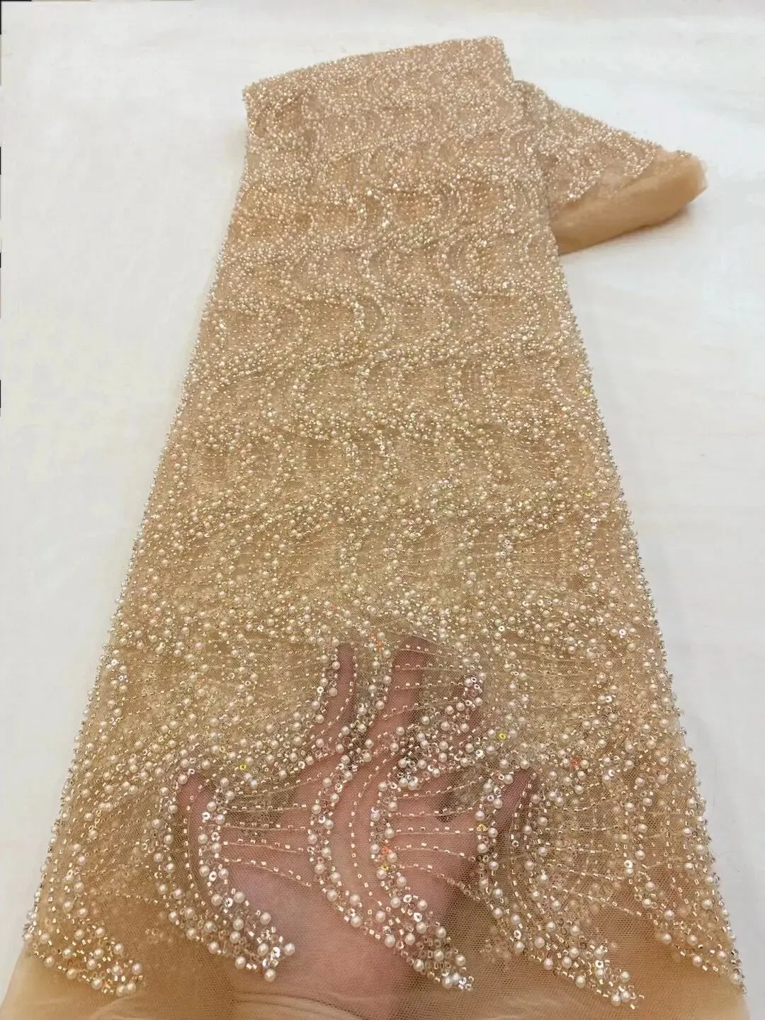 5 YARDS / 10 COLORS / Victors Beaded Embroidery Glitter Mesh Lace  Party Prom Bridal Dress Fabric