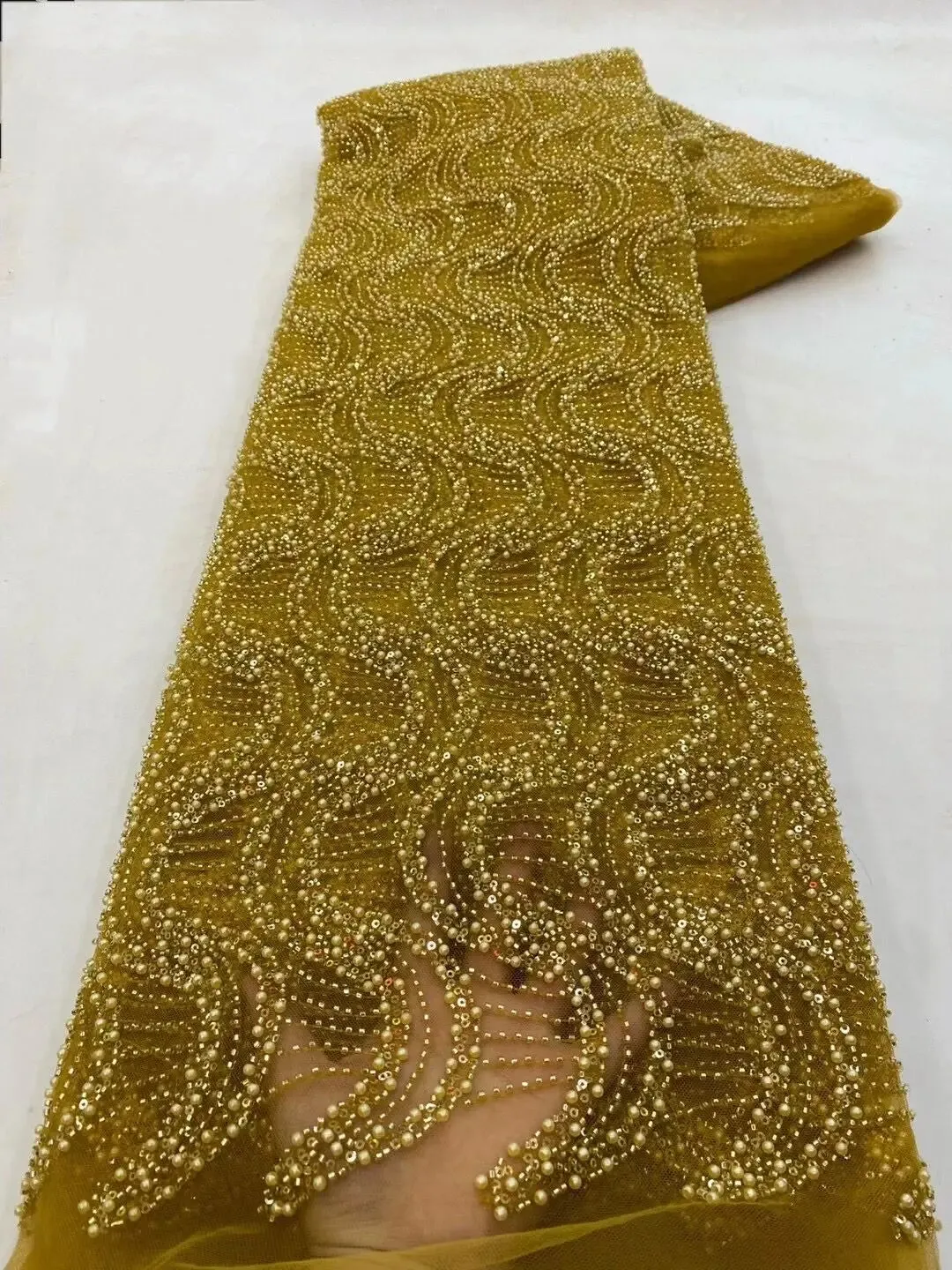 5 YARDS / 10 COLORS / Victors Beaded Embroidery Glitter Mesh Lace  Party Prom Bridal Dress Fabric