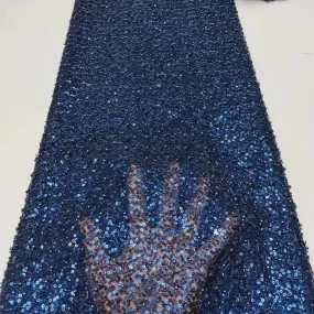 5 YARDS / 12 COLORS / Eelanian Allover Sequin Beaded Embroidery Tulle Mesh Lace Dress Fabric