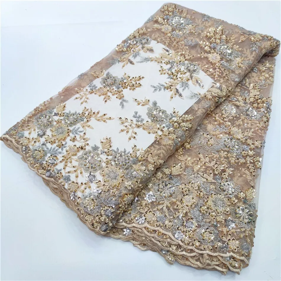 5 YARDS / 12 COLORS / Mariem Floral Blossom Multicolor Sequin Beaded Embroidery Tulle Mesh Lace Party Prom Bridal Dress Fabric