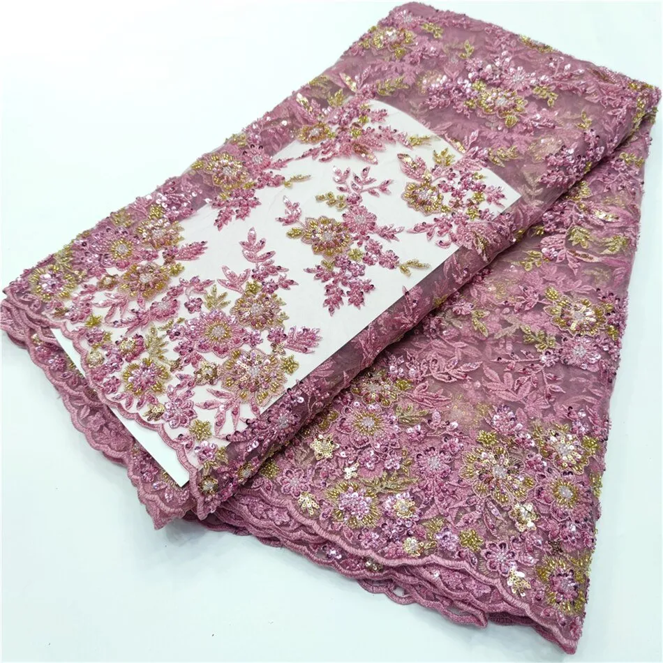 5 YARDS / 12 COLORS / Mariem Floral Blossom Multicolor Sequin Beaded Embroidery Tulle Mesh Lace Party Prom Bridal Dress Fabric