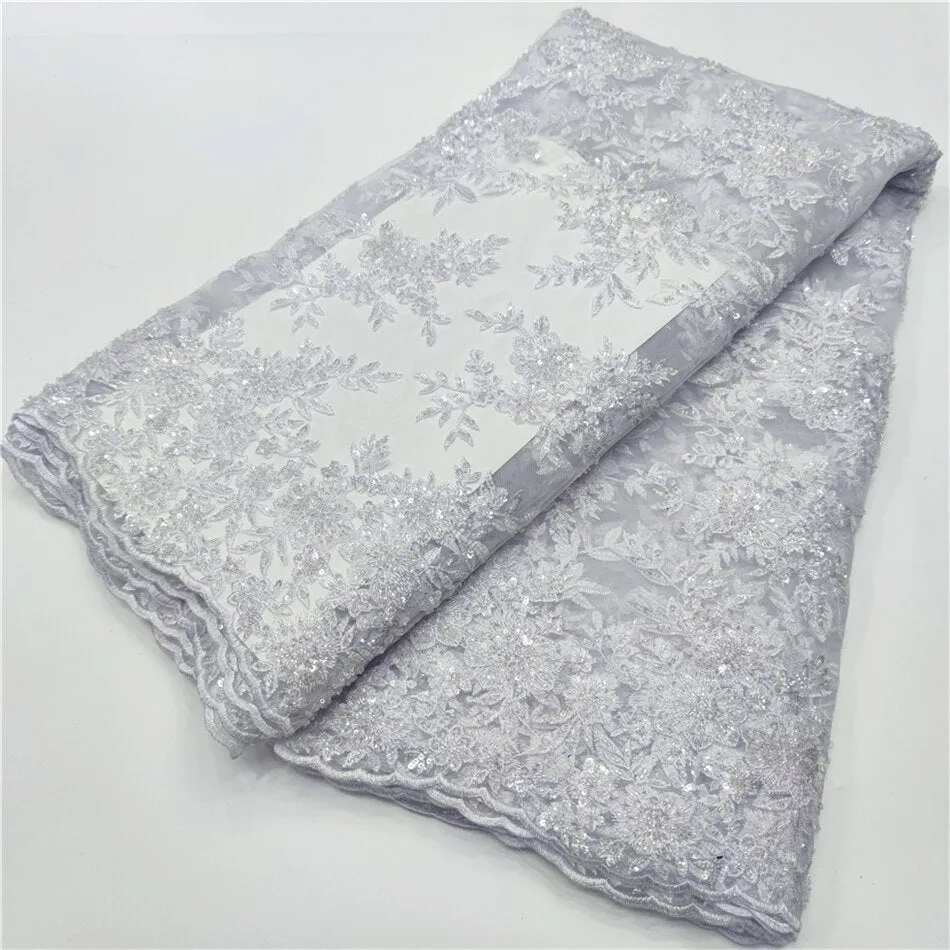 5 YARDS / 12 COLORS / Mariem Floral Blossom Multicolor Sequin Beaded Embroidery Tulle Mesh Lace Party Prom Bridal Dress Fabric