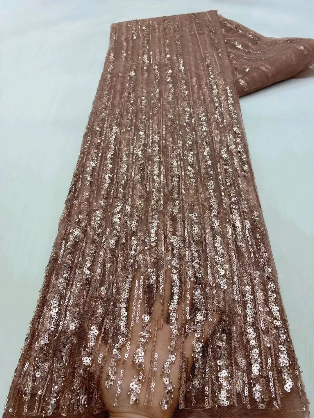 5 YARDS / 7 COLORS / Fantine Abstract Lines Beaded Glitter Embroidery Mesh Lace Party Wedding Party Prom Bridal Dress Fabric
