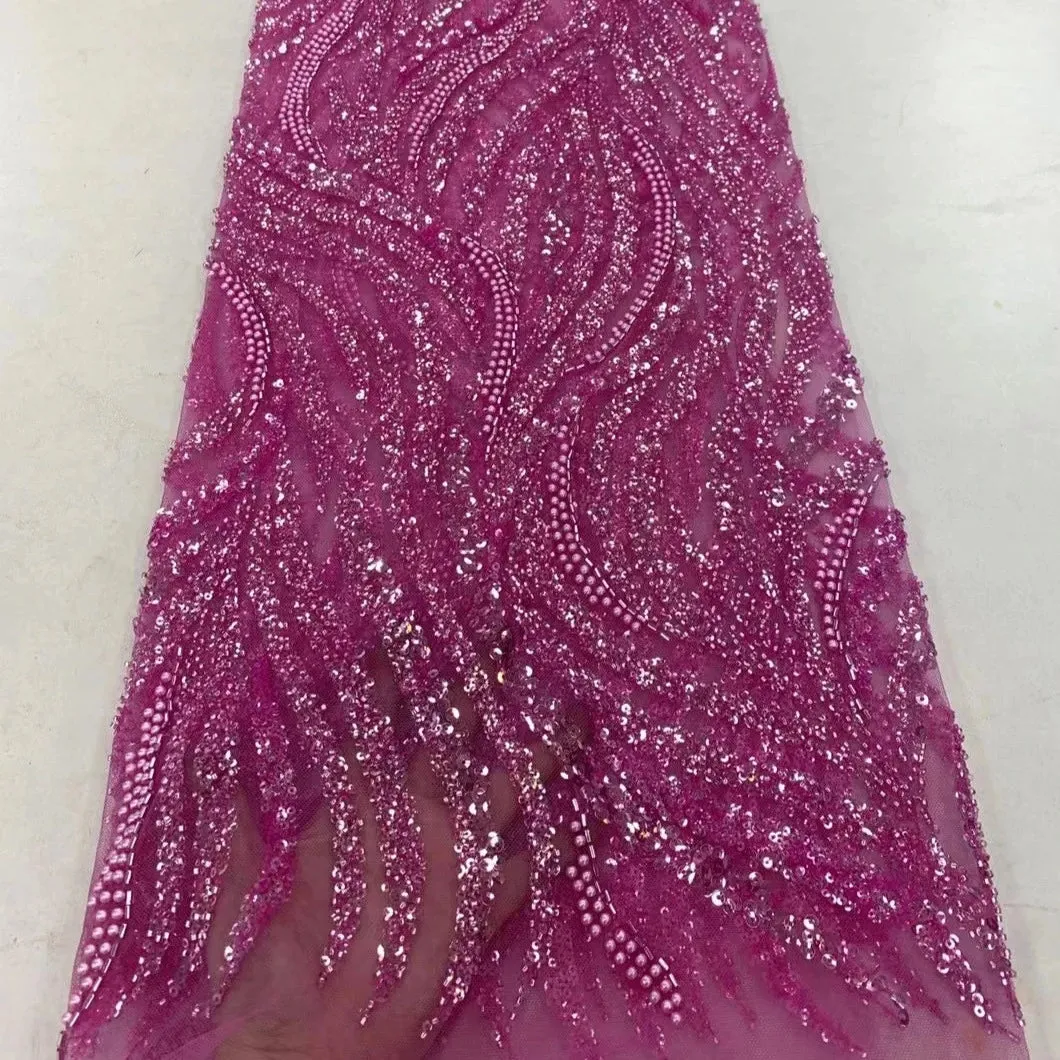 5 YARDS / 7 COLORS / Kanjare Floral Sequin Beaded Embroidery Tulle Mesh Lace Dress Fabric