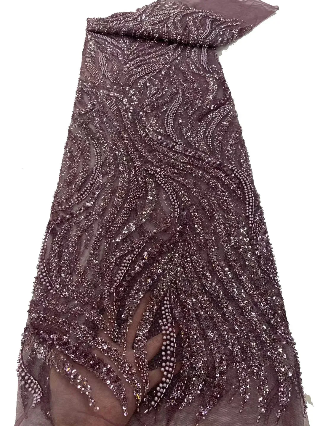 5 YARDS / 7 COLORS / Kanjare Floral Sequin Beaded Embroidery Tulle Mesh Lace Dress Fabric