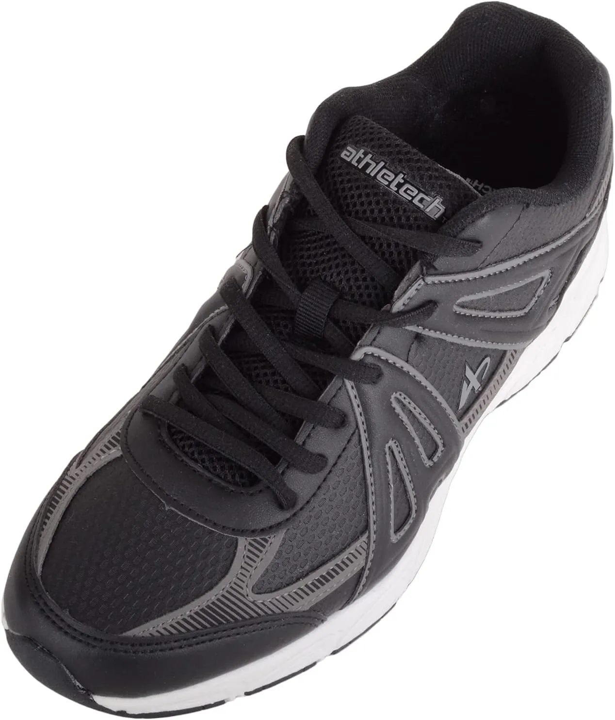 ABSOLUTE FOOTWEAR Mens Lace Up Breathable Mesh Round Toe Running Walking Gym Workout Trainers Sneakers