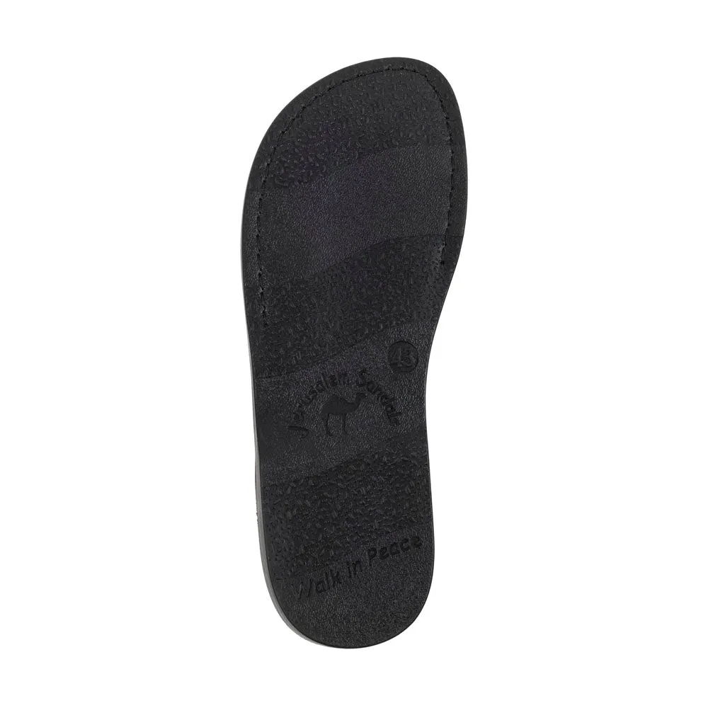 Adam - Caged Leather Slide Sandal | Brown