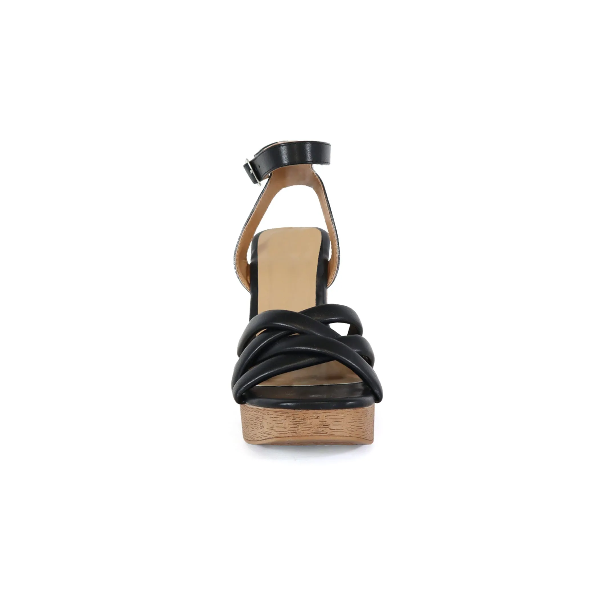 ARLESA-05 Women's Padded Multi Strap In Wooden Heel
