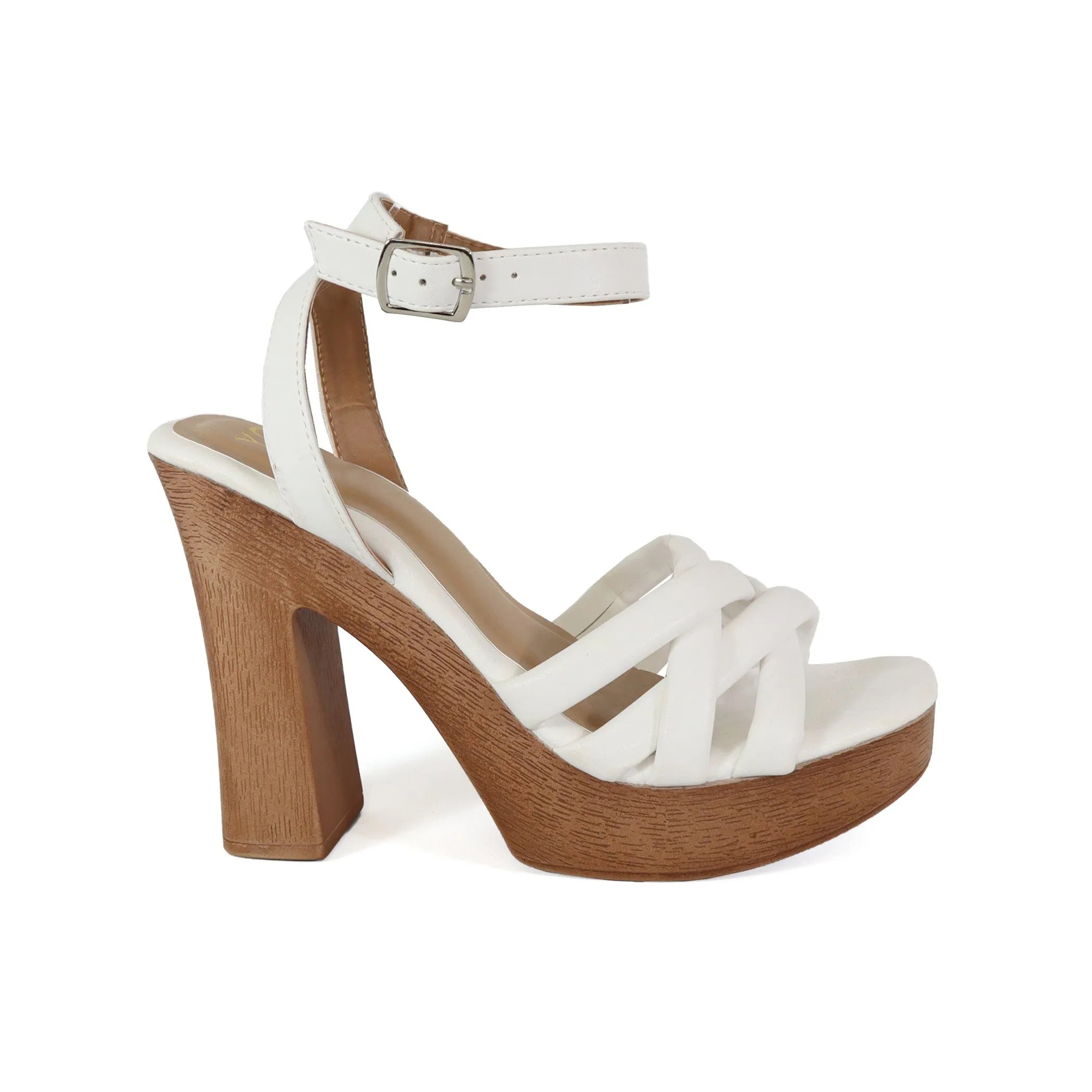 ARLESA-05 Women's Padded Multi Strap In Wooden Heel