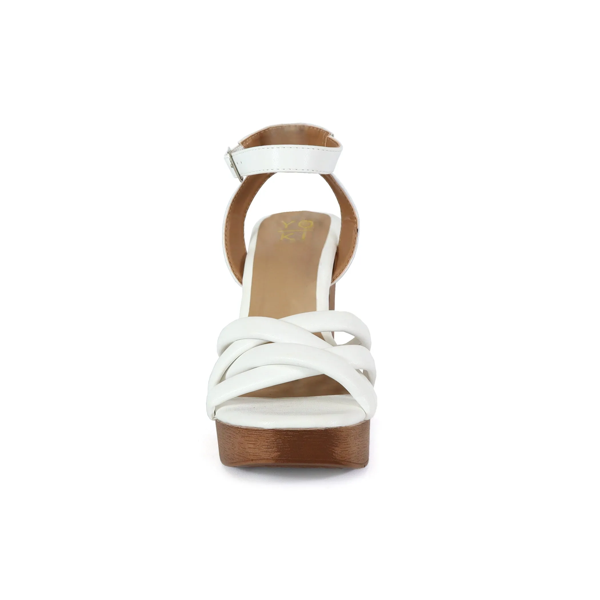 ARLESA-05 Women's Padded Multi Strap In Wooden Heel