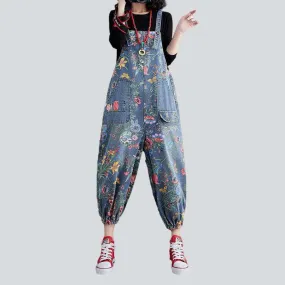 Baggy women's painted jean dungaree