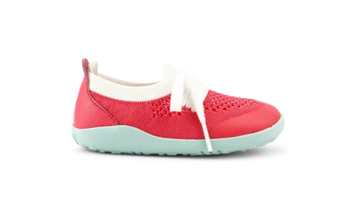 Bobux I Walk Play Knit Guava   White Trainers