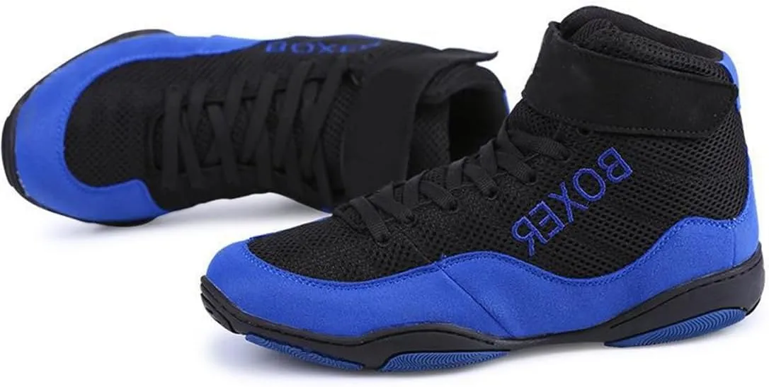 Boxing Shoe, Wrestling Fitness Trainers Kickboxing Gym Training Sneakers Anti-Slip Boxing Footwear for Men Women Boy