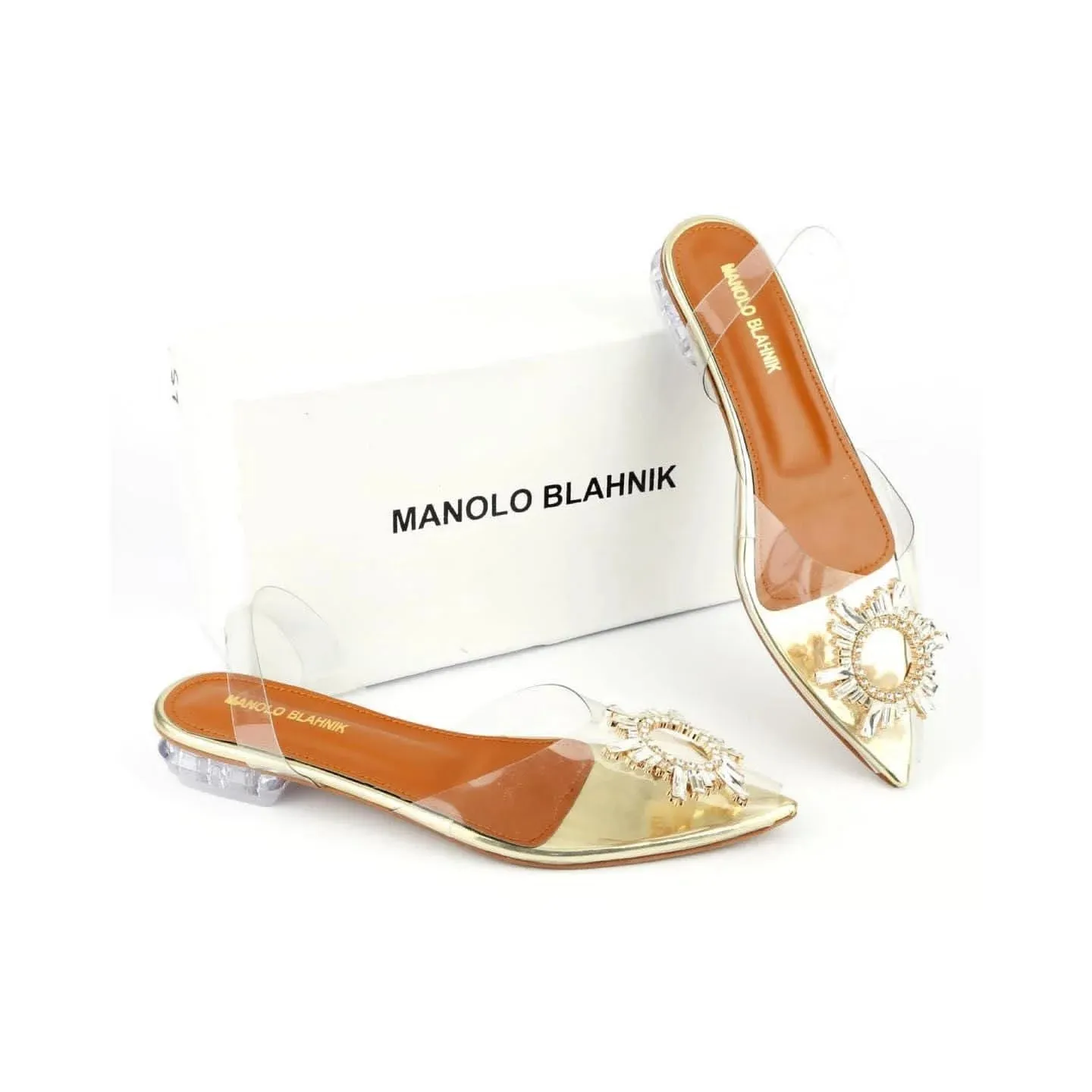 CINDERELLA TRANSPARENT FLAT SANDALS