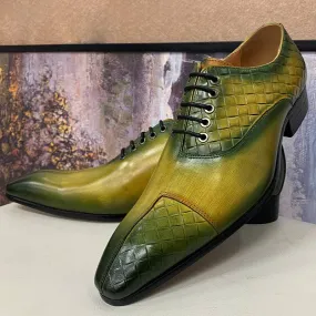 Elegant Lace-Up Pointed Shoes Men Oxfords Shoes