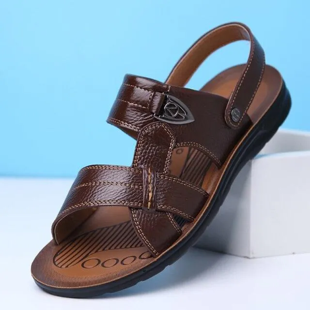 ELGEER Mens Leather Sandals