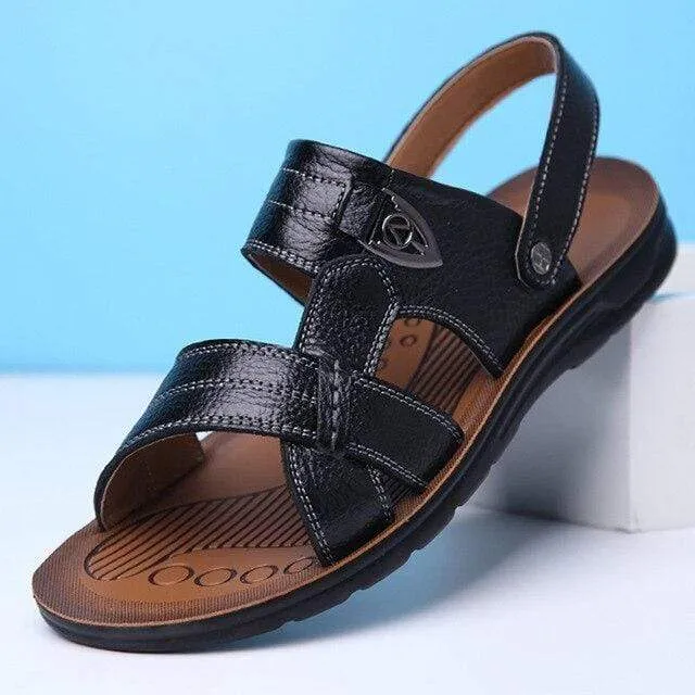 ELGEER Mens Leather Sandals