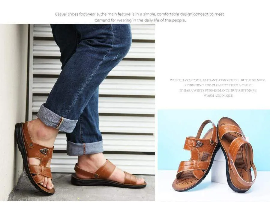 ELGEER Mens Leather Sandals