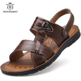 ELGEER Mens Leather Sandals