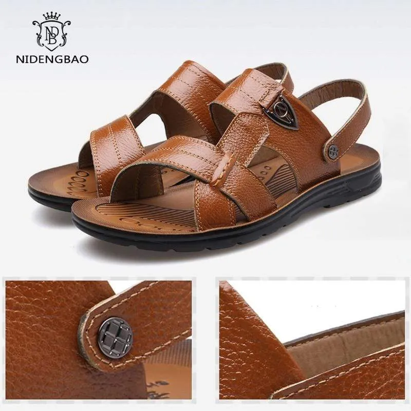 ELGEER Mens Leather Sandals