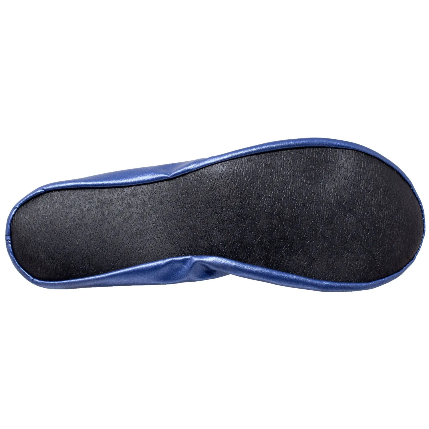 Foldable Ballet Flats Women's Travel Portable Comfortable Shoes Navy PU SOBEYO