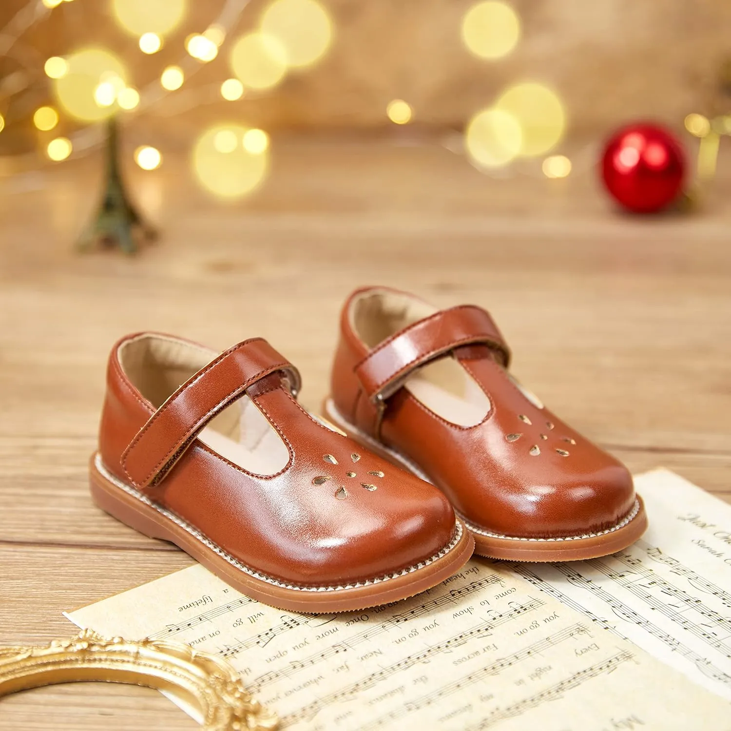 GINFIVE Toddler Little Girls Mary Janes Flats Girls Dress Shoes Kids Shoes