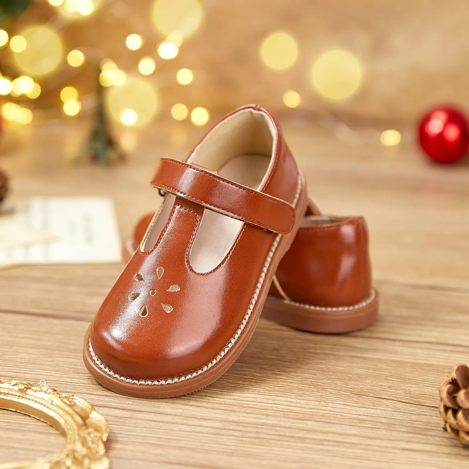 GINFIVE Toddler Little Girls Mary Janes Flats Girls Dress Shoes Kids Shoes