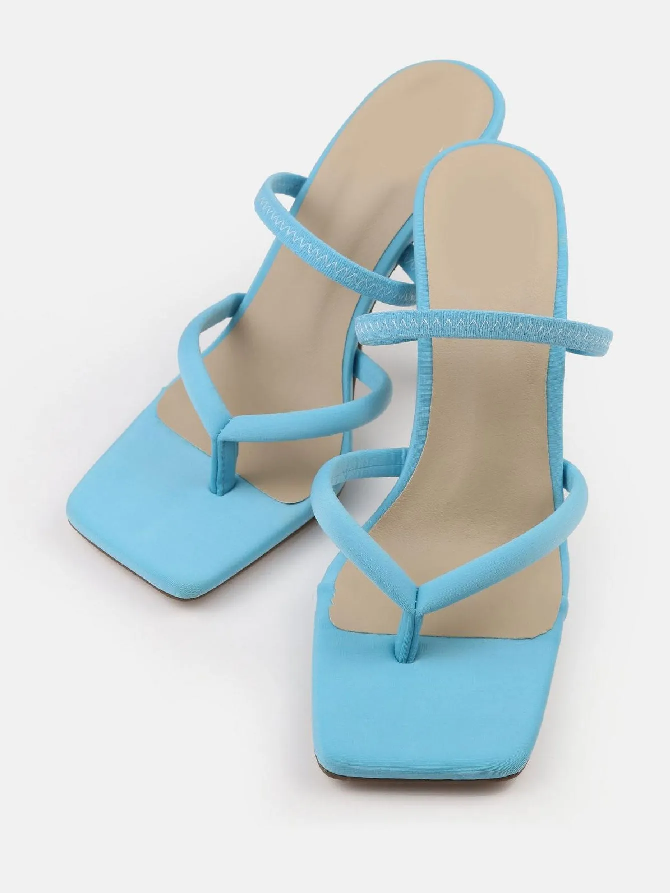 High Heel Toe Post Mule Sandals