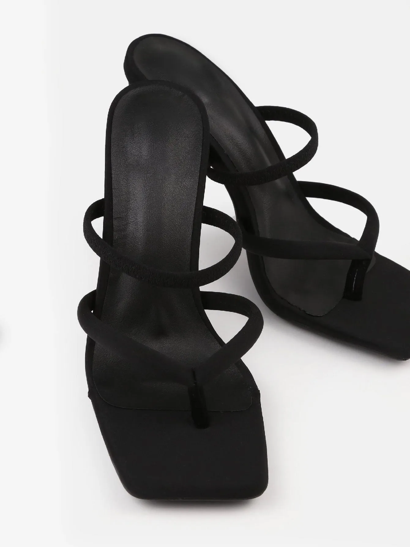 High Heel Toe Post Mule Sandals