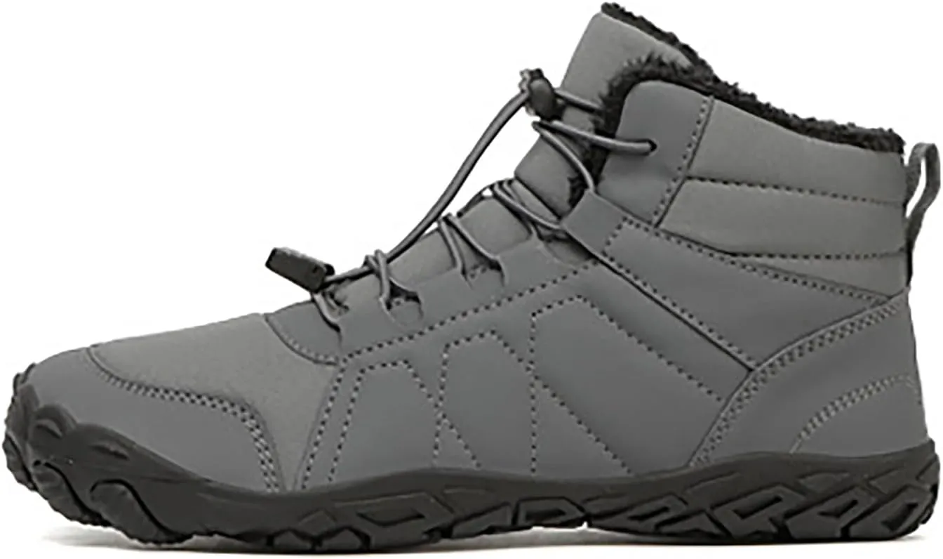 Hike Winter Footwear Barefoot Shoes Women Men, Autumn Winter Waterproof Wide Toe Box Barefoot Shoes Walking Boots Warm Sneaker