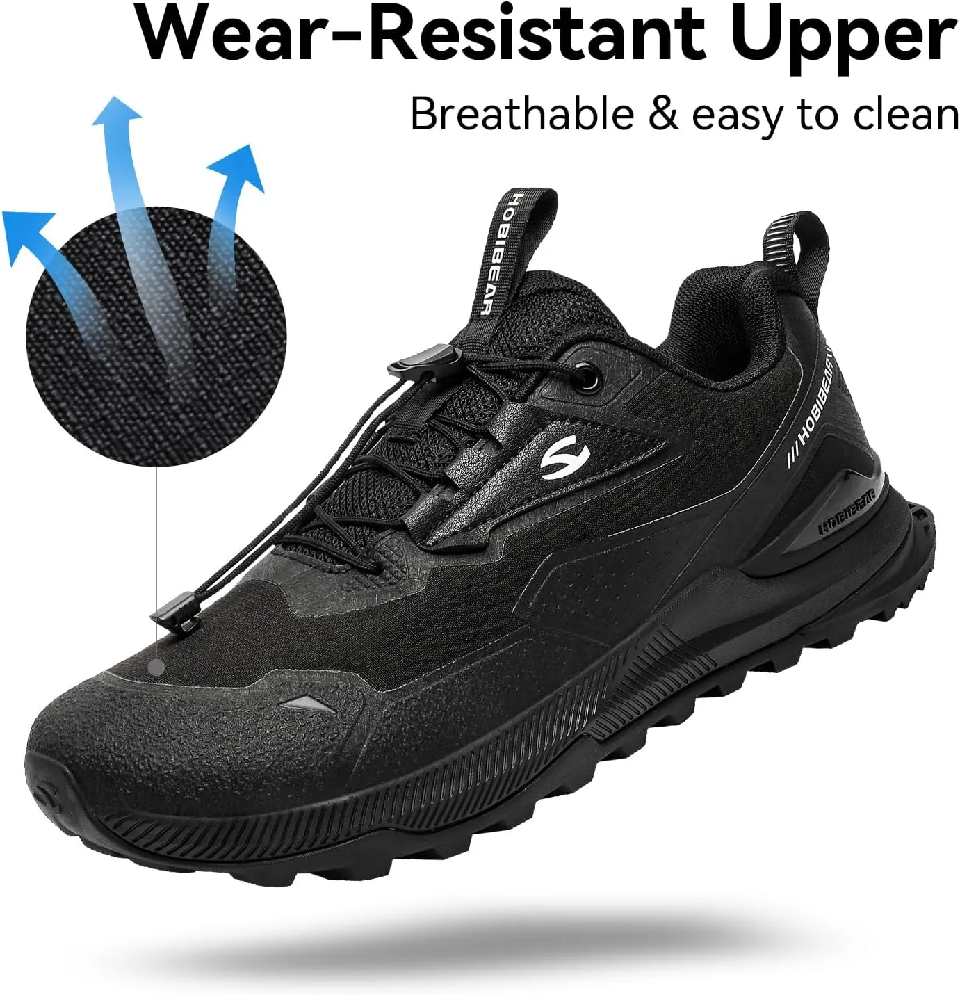 HOBIBEAR Men's Wide Toe Walking Shoes Zero Drop Non Slip Wear Resistant Sneakers