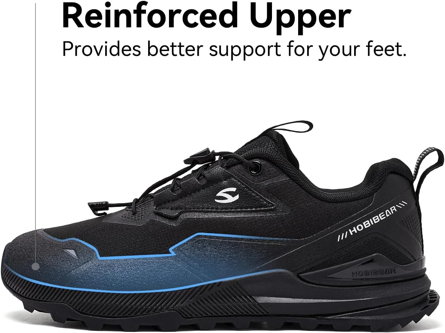 HOBIBEAR Men's Wide Toe Walking Shoes Zero Drop Non Slip Wear Resistant Sneakers