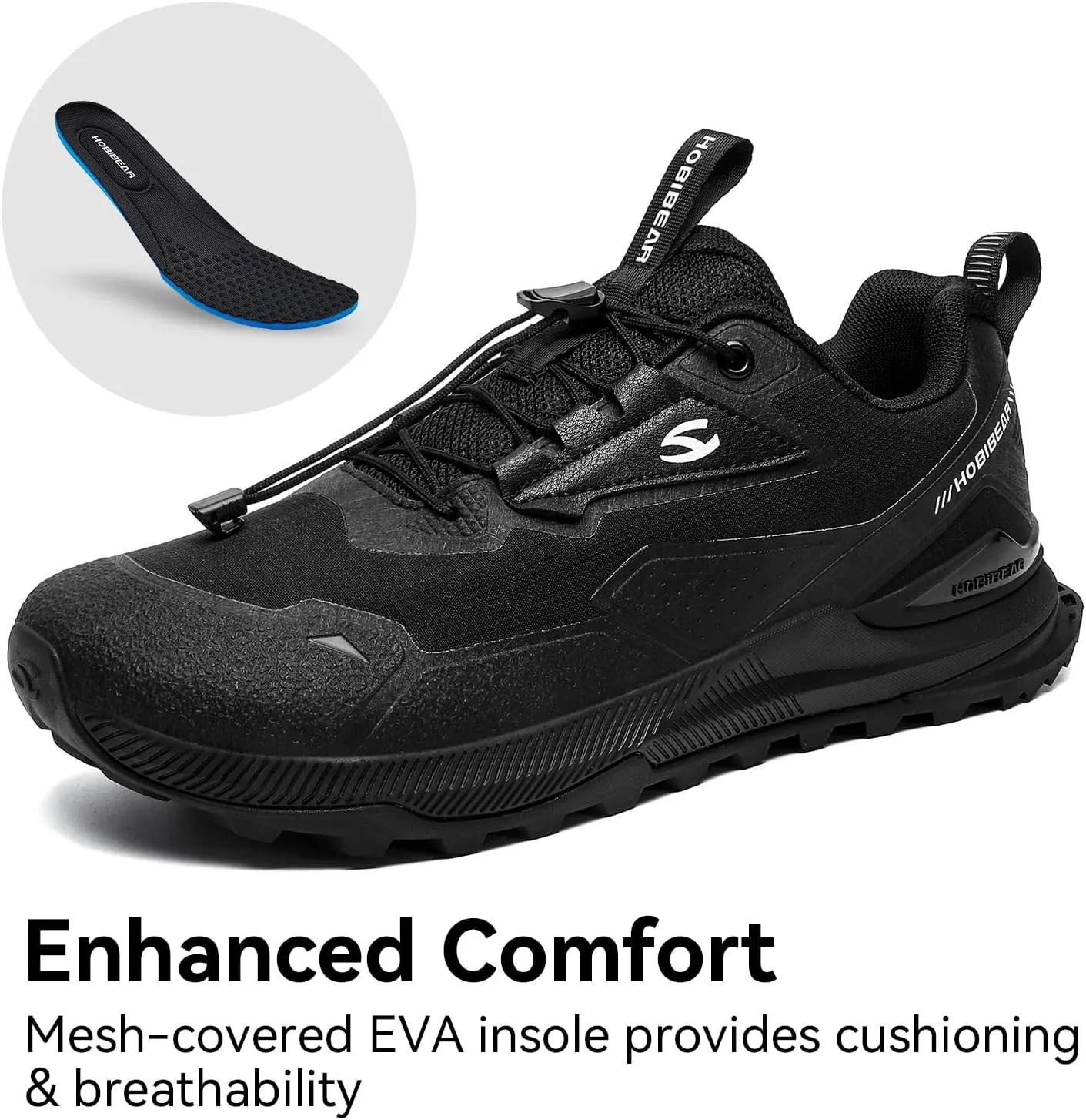 HOBIBEAR Men's Wide Toe Walking Shoes Zero Drop Non Slip Wear Resistant Sneakers