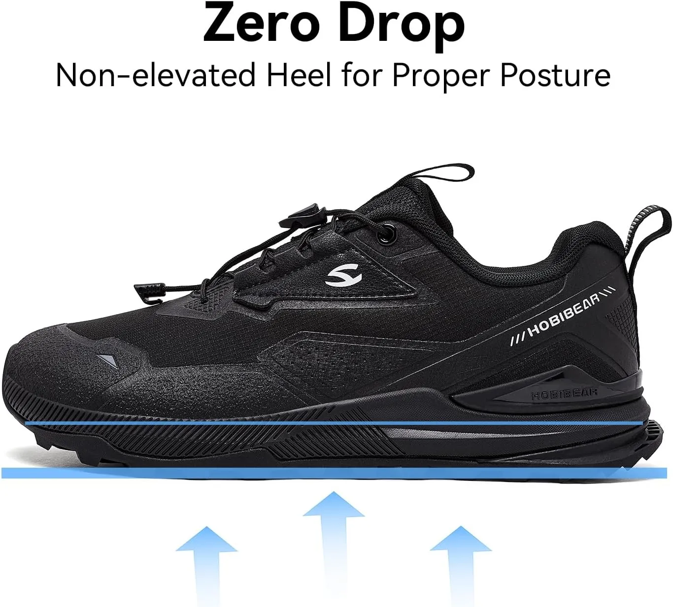 HOBIBEAR Men's Wide Toe Walking Shoes Zero Drop Non Slip Wear Resistant Sneakers