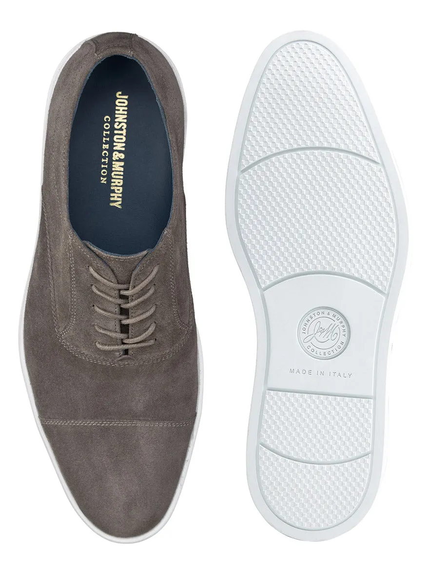 J & M Collection Bolivar Cap in Grey Italian Suede