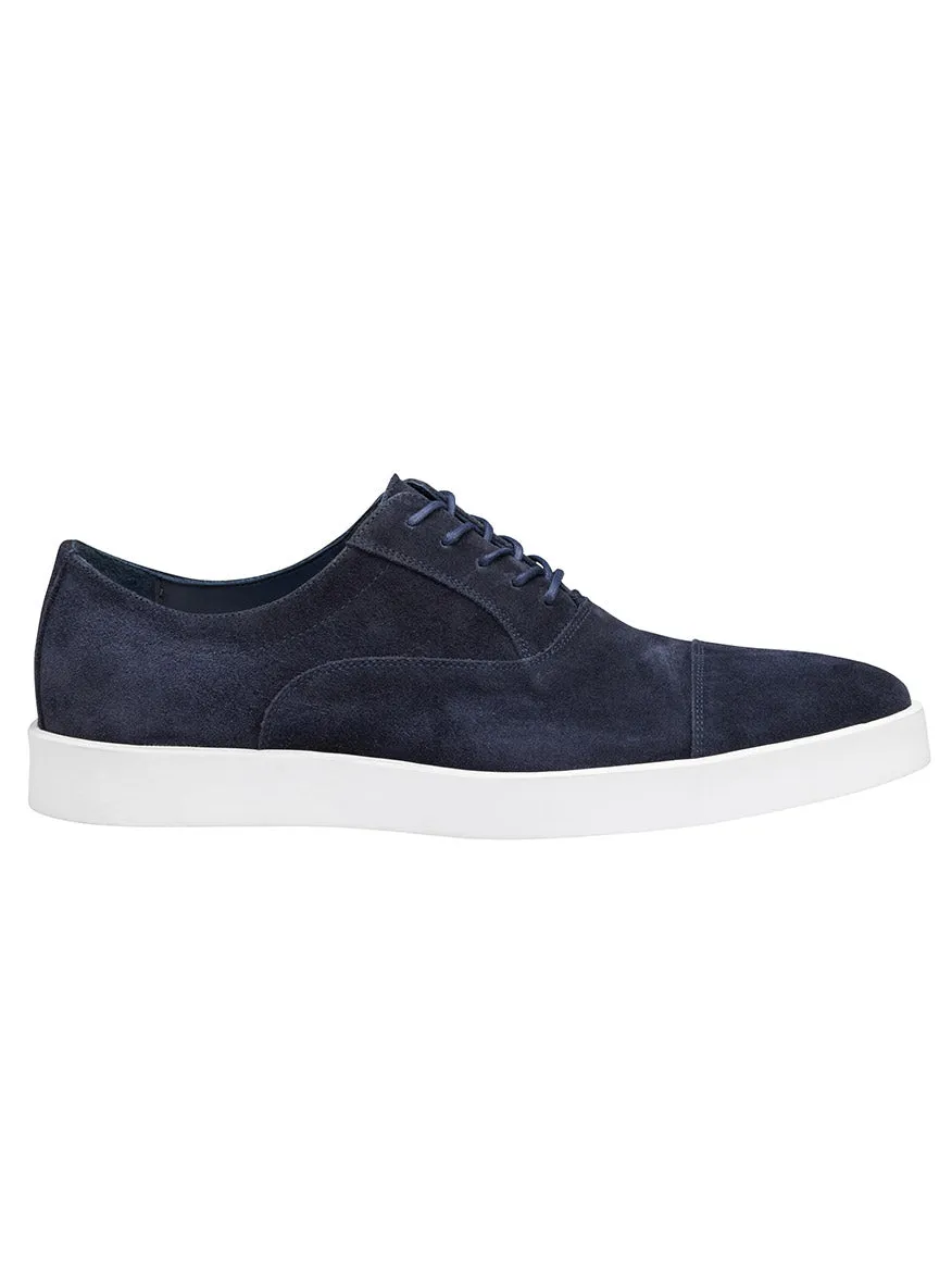 J & M Collection Bolivar Cap in Navy Italian Suede