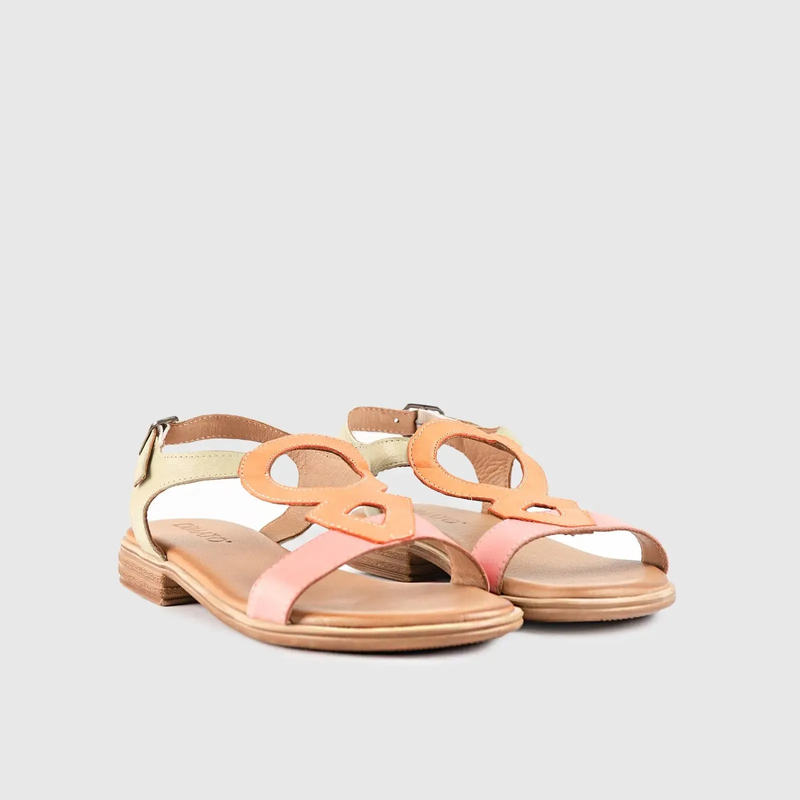 Leather Flat Comfort Sandals Multi 8626