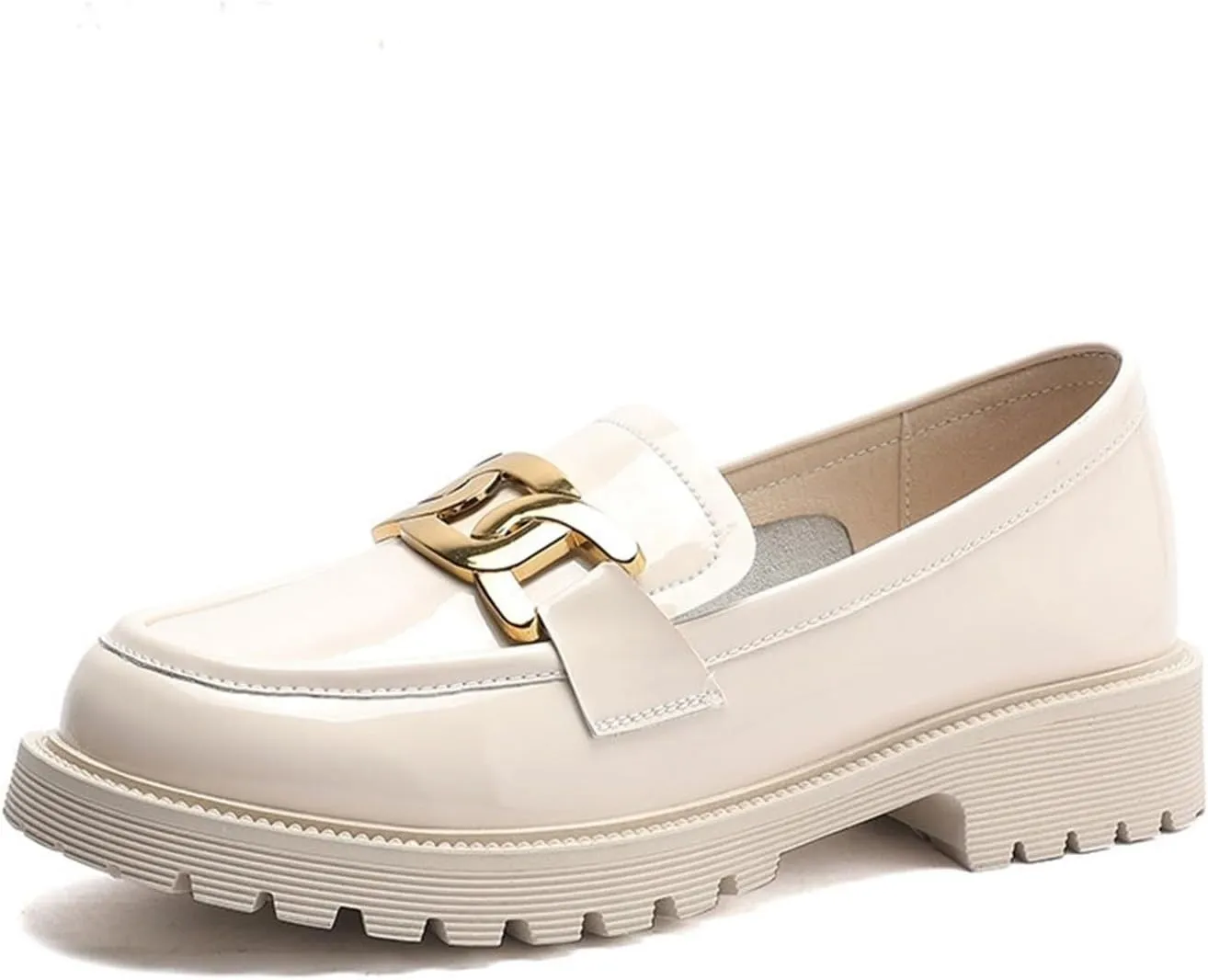 Loafers for Women Classic Genuine Leather Loafer Shoes for Women Spring Thick Heel Casual Footwear