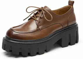 Loafers for Women Handmade Thick Soled Women's Round Casual Shoes Stylish and Comfortable Footwear