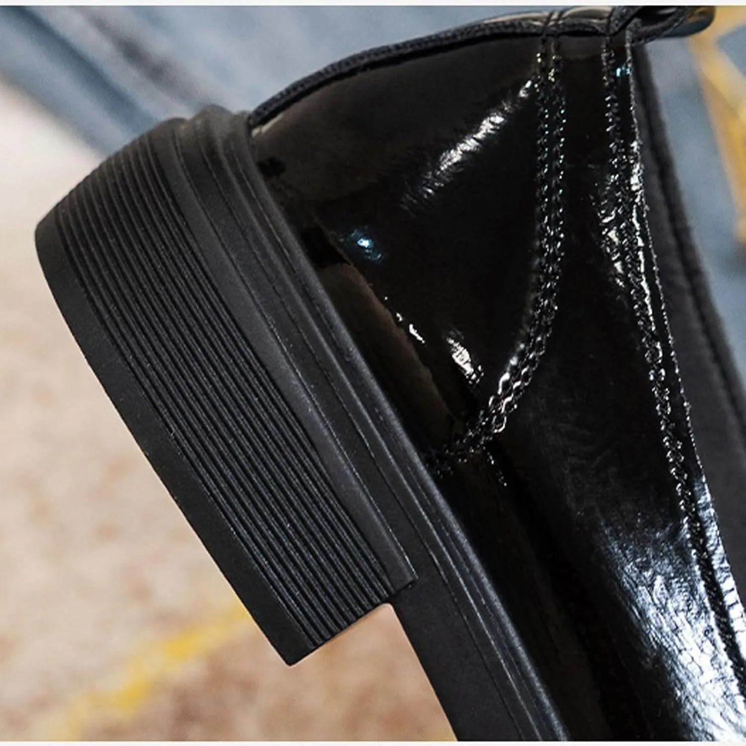 Loafers for Women Women's Black Leather Casual Shoes Thick Soled Autumn Footwear for Comfort and Style