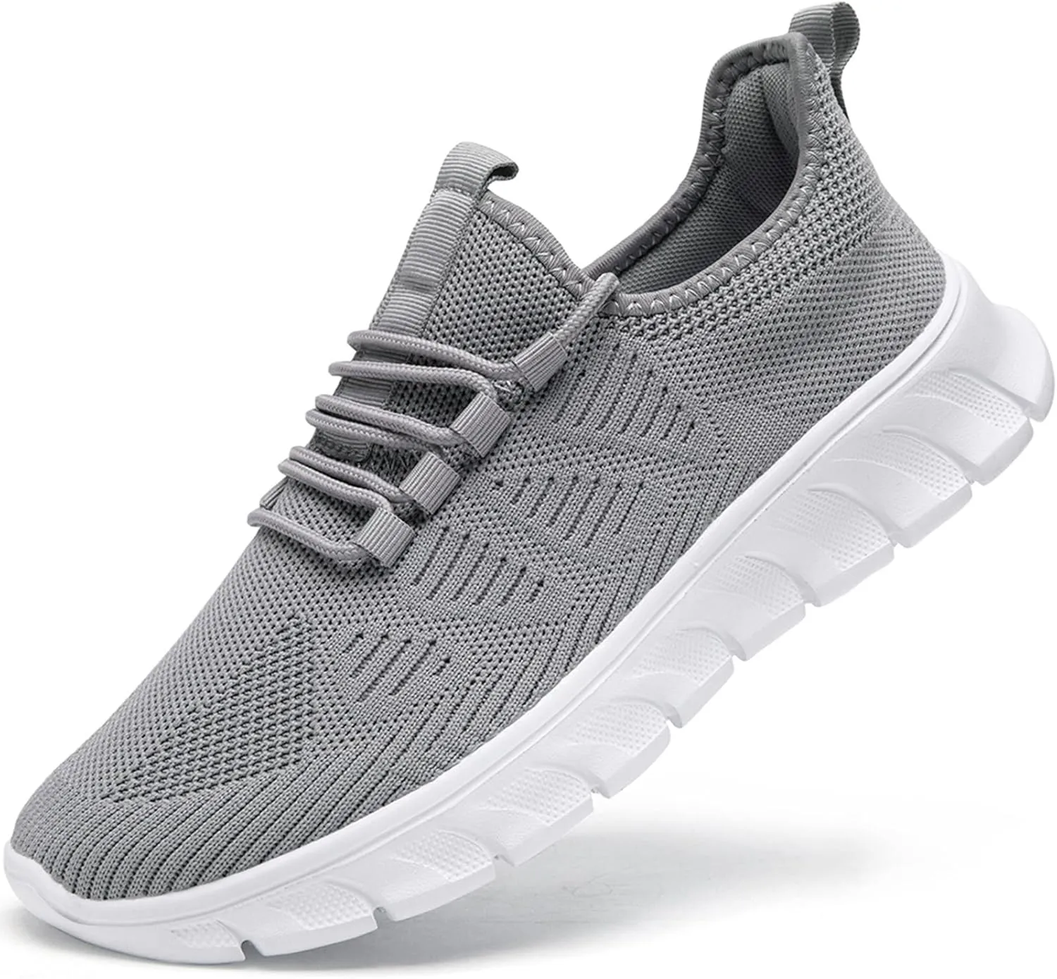 Men Tennis Shoes Running - Gym Sneakers Shoes Walking Workout Non Slip Athletic Slip on Breathable Mesh Comfortable Lightweight Casual Sports Light Gray 9.5