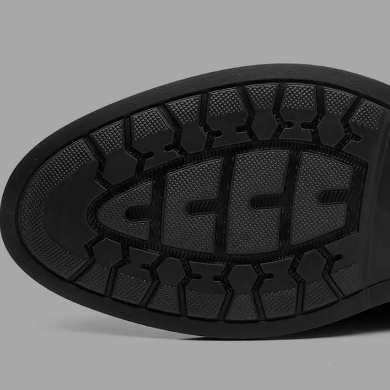 Men's Slip-On Lug Sole Loafers Chunky Tread Design for Urban Exploration & City Walking Tours